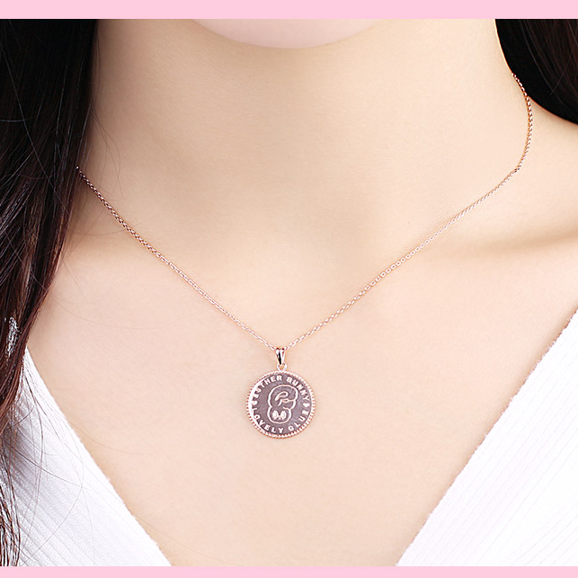 Clue X Esther Bunny - Roseholic Unbalanced Coin Silver Necklace