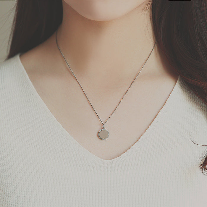 OST - Round Cameo Silver Antique Coin Necklace