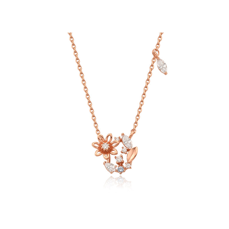 OST - March Aquamarine Daisy Birth Flower Necklace