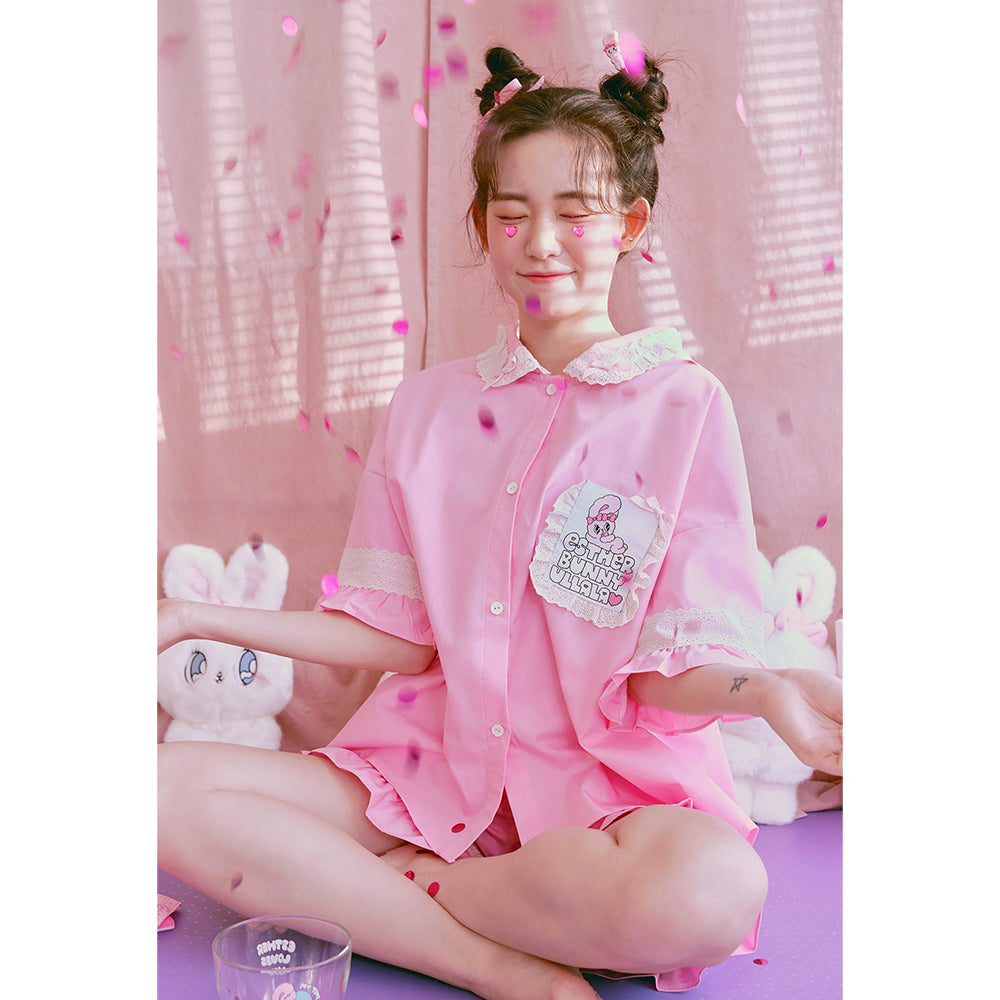 Esther Bunny x Ullala - Pink Short Sleeve Pajamas Set