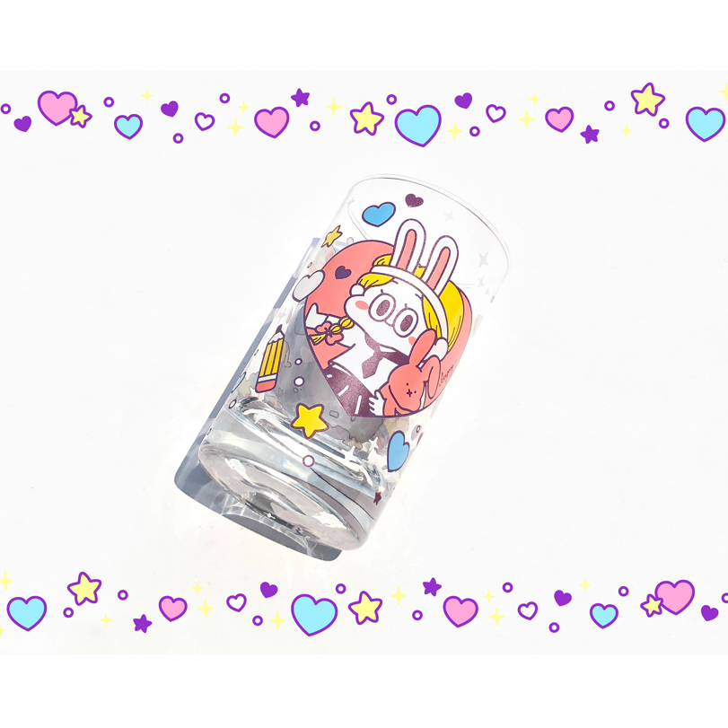 Standard Love Dance - Cherry Pie Retro Glass Cup - Rabbit Girl