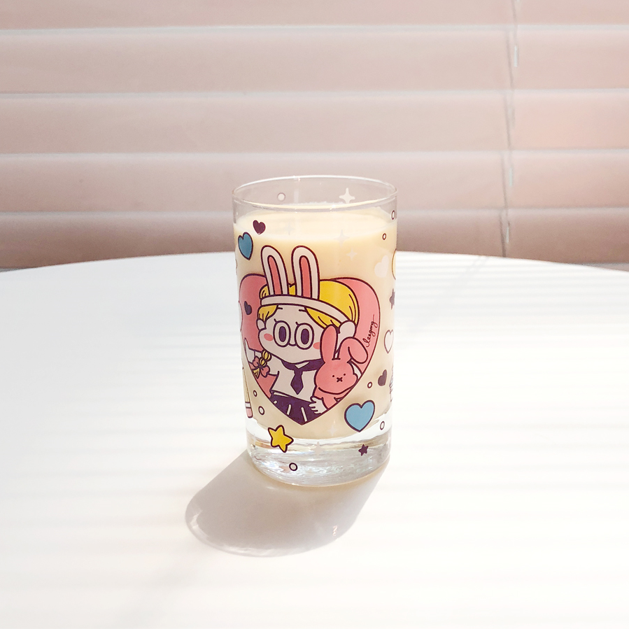 Standard Love Dance - Cherry Pie Retro Glass Cup - Rabbit Girl