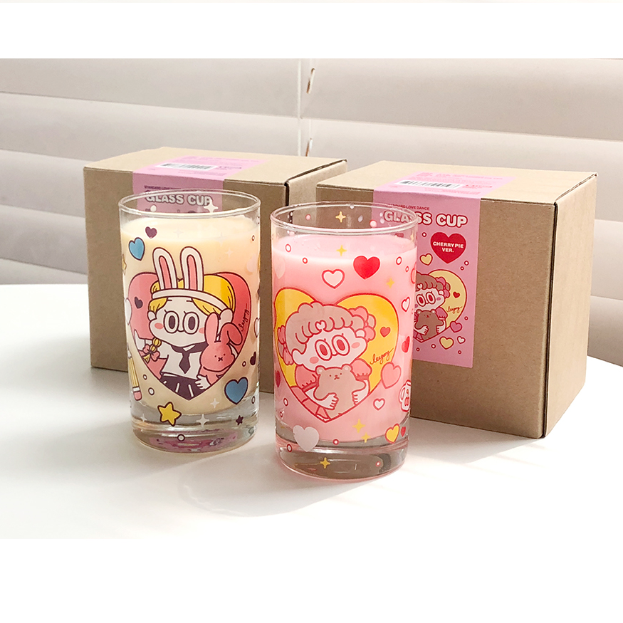 Standard Love Dance - Cherry Pie Retro Glass Cup - Rabbit Girl