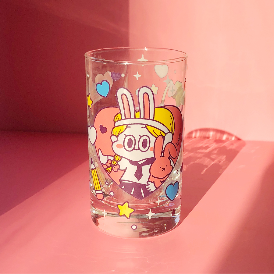 Standard Love Dance - Cherry Pie Retro Glass Cup - Rabbit Girl