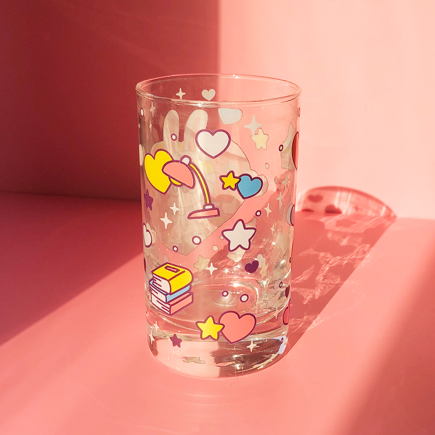 Standard Love Dance - Cherry Pie Retro Glass Cup - Rabbit Girl