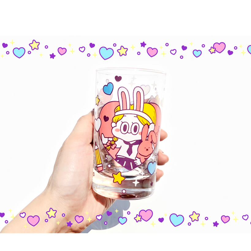 Standard Love Dance - Cherry Pie Retro Glass Cup - Rabbit Girl