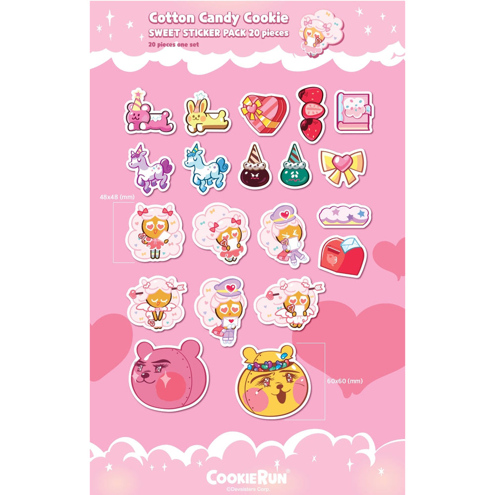 Cookie Run x Hi, Bye Mama - Cotton Candy Cookie Deco Set