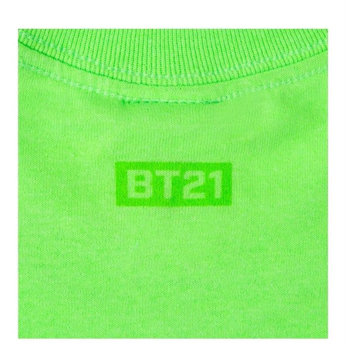 BT21 - Official Merch - Neon Green Short Sleeve T-Shirt - NEON Collection