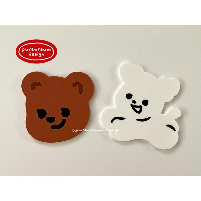 Pureureumdesign x 10x10 - Cupid Bear and Titi Silicone Coaster