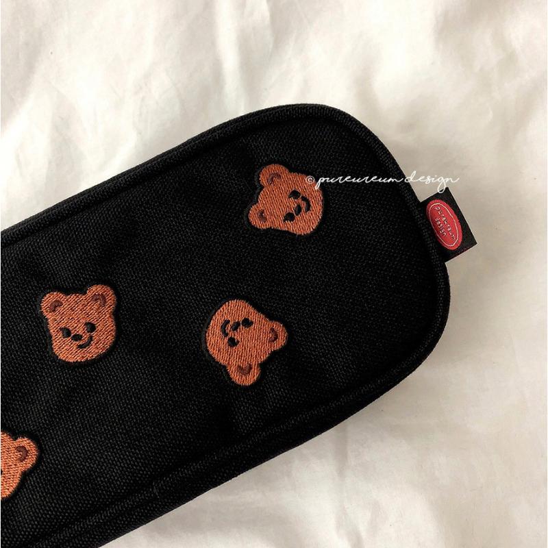 Pureureumdesign x 10x10 - Cupid Bear Embroidered Pencil Pouch