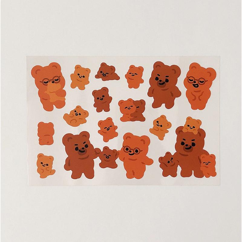 Pureureumdesign x 10x10 - Cupid Bear Family Remover Sticker