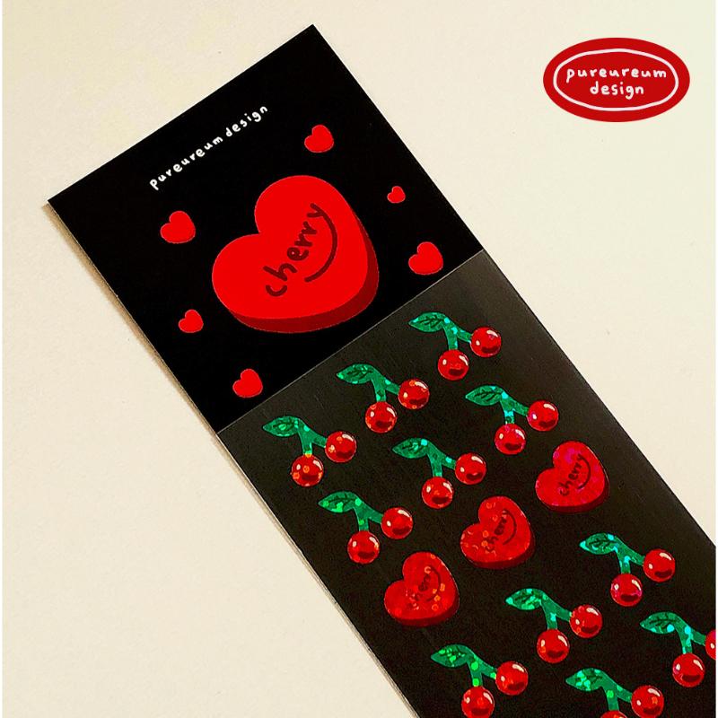 Pureureumdesign x 10x10 - Cherry Hologram Sticker