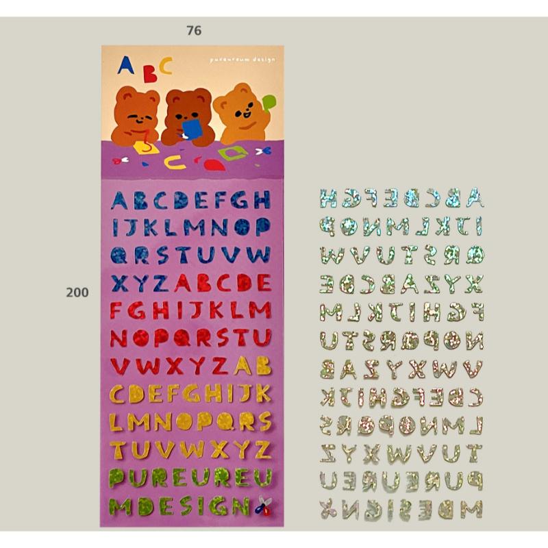 Pureureumdesign x 10x10 - Alphabet Hologram Stickers Made by Cupid Bear