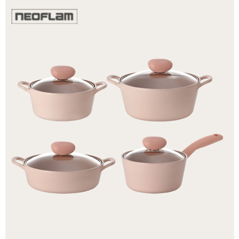 Neoflam Retro 5 PCS Cookware Set (Pink)