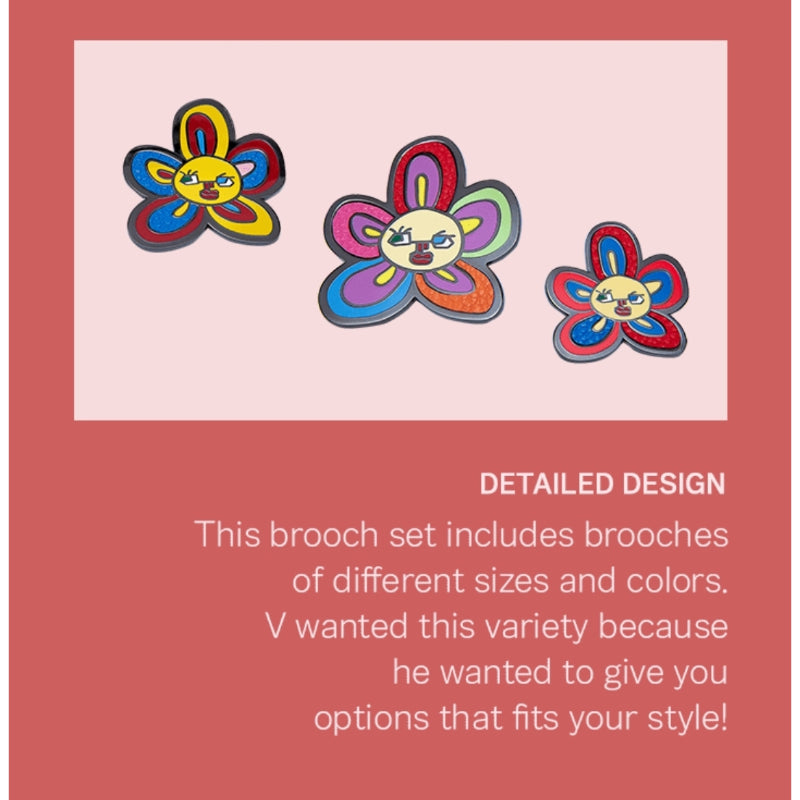 Bts V Artist-Made Collection hotsell Flower Brooch Set