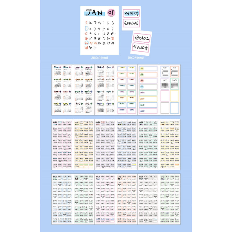 7321 DESIGN - 2023 Everyday Calendar Sticker Set