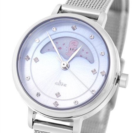 Clue X Esther Bunny - Beautiful Bunny Moon Phase Silver Mesh Watch