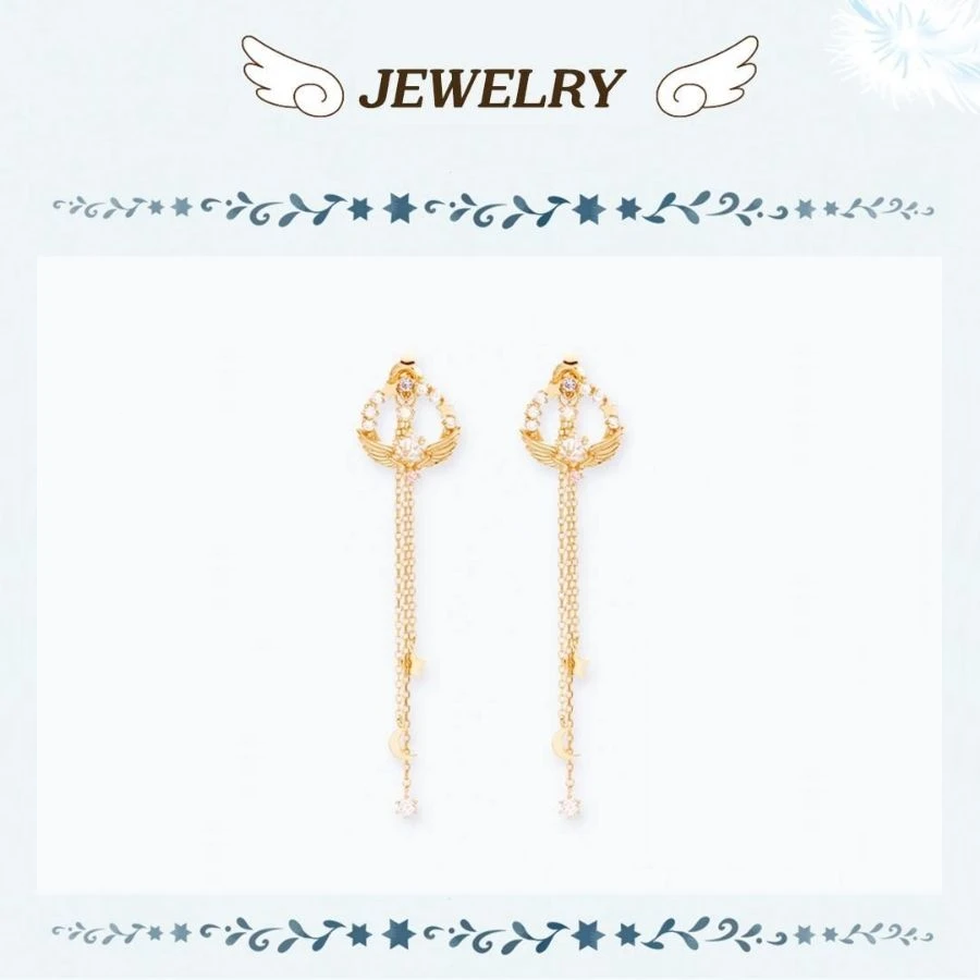 OST x Cardcaptor Sakura - Dream Wand 6 Stars Silver Drop Earring