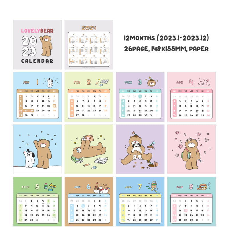 Momopop - 2023 Lovely Bear Desk Calendar