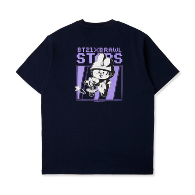 BT21 x Brawl Stars - Navy Short Sleeve T-shirt