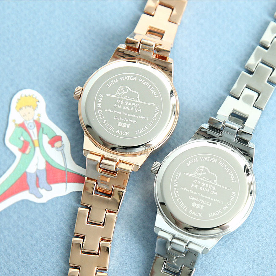 Le Petit Prince x OST - Elephant-Eating Boa Snake Moon Phase Rose Gold Metal Watch