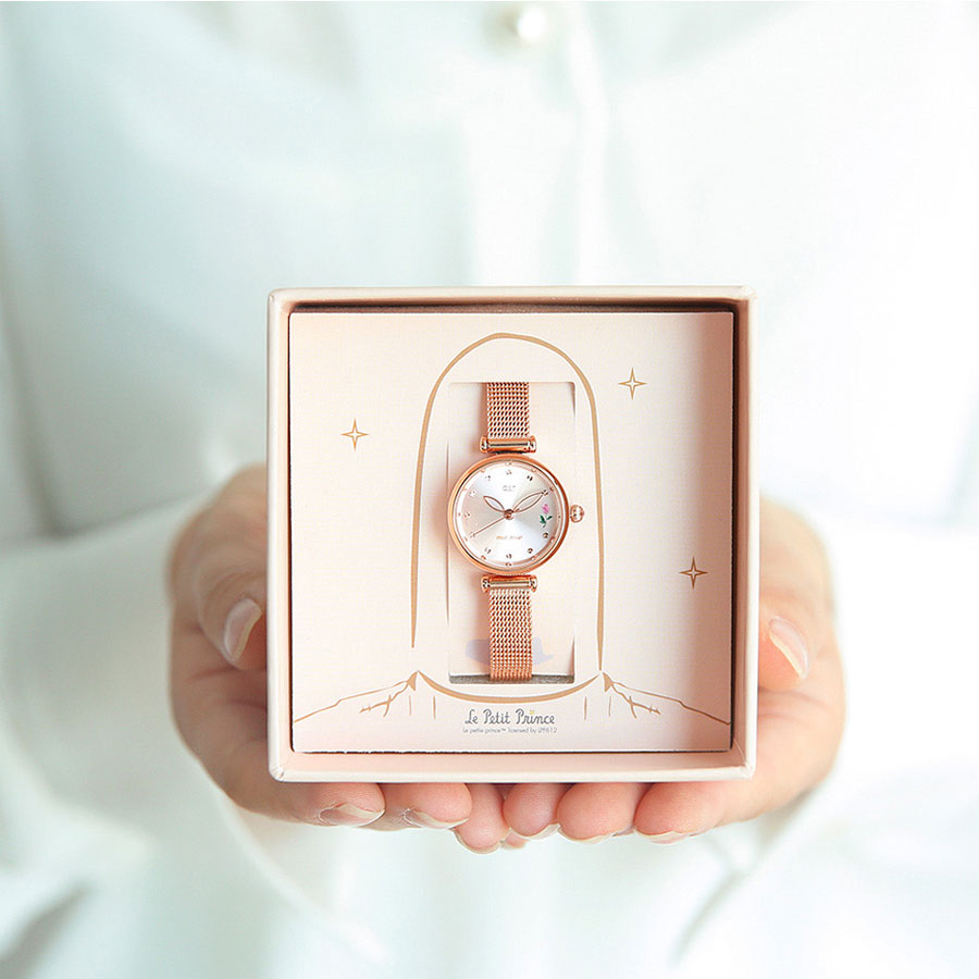 Le Petit Prince x OST - Planet Roses Rose Gold Mesh Watch