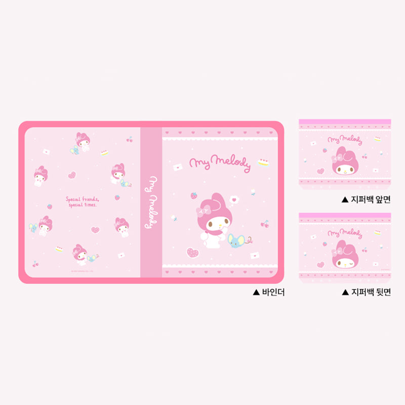 Yudaeng - A5 - Sanrio Translucent Zipper 6 Holes Diary Binder Zipper Bag Set