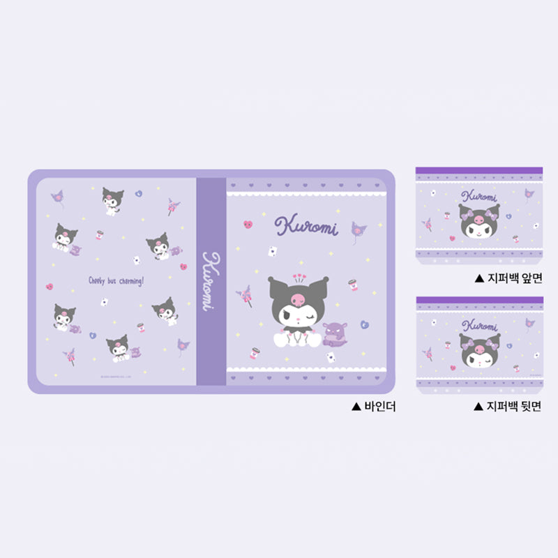 Yudaeng - A5 - Sanrio Translucent Zipper 6 Holes Diary Binder Zipper Bag Set