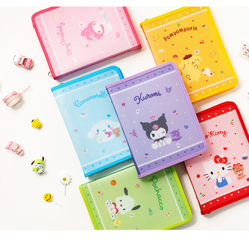 Yudaeng - A5 - Sanrio Translucent Zipper 6 Holes Diary Binder Zipper Bag Set