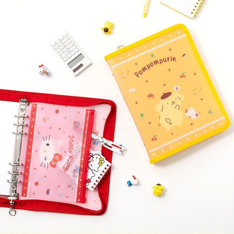 Yudaeng - A5 - Sanrio Translucent Zipper 6 Holes Diary Binder Zipper Bag Set