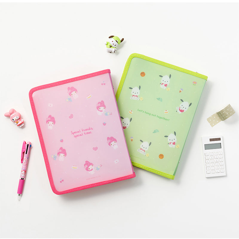 Yudaeng - A5 - Sanrio Translucent Zipper 6 Holes Diary Binder Zipper Bag Set