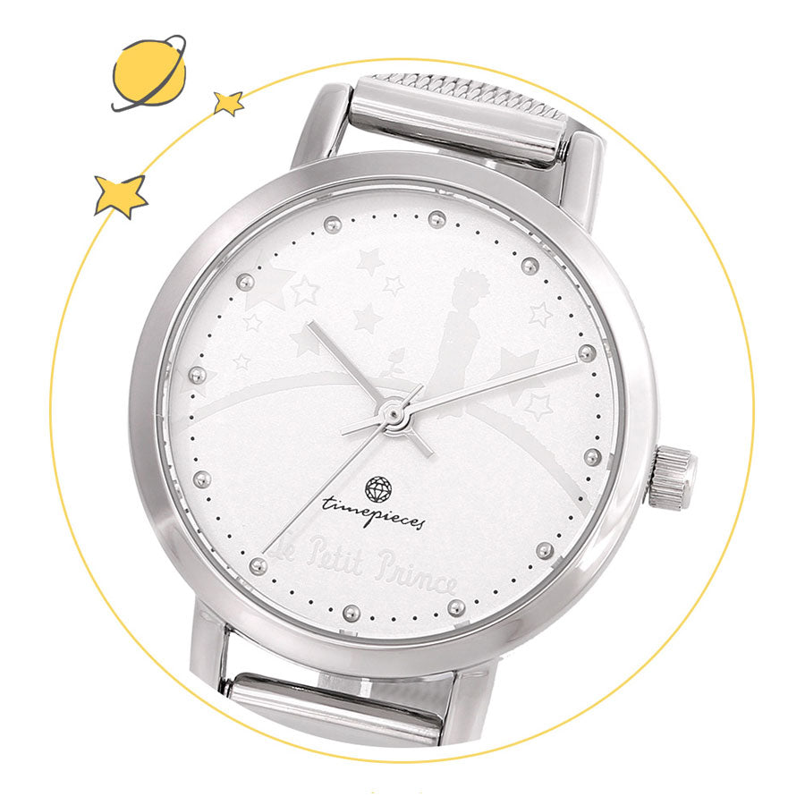 Le Petit Prince x OST - Le Petit Prince and Planet Silver Luminous Mesh Watch