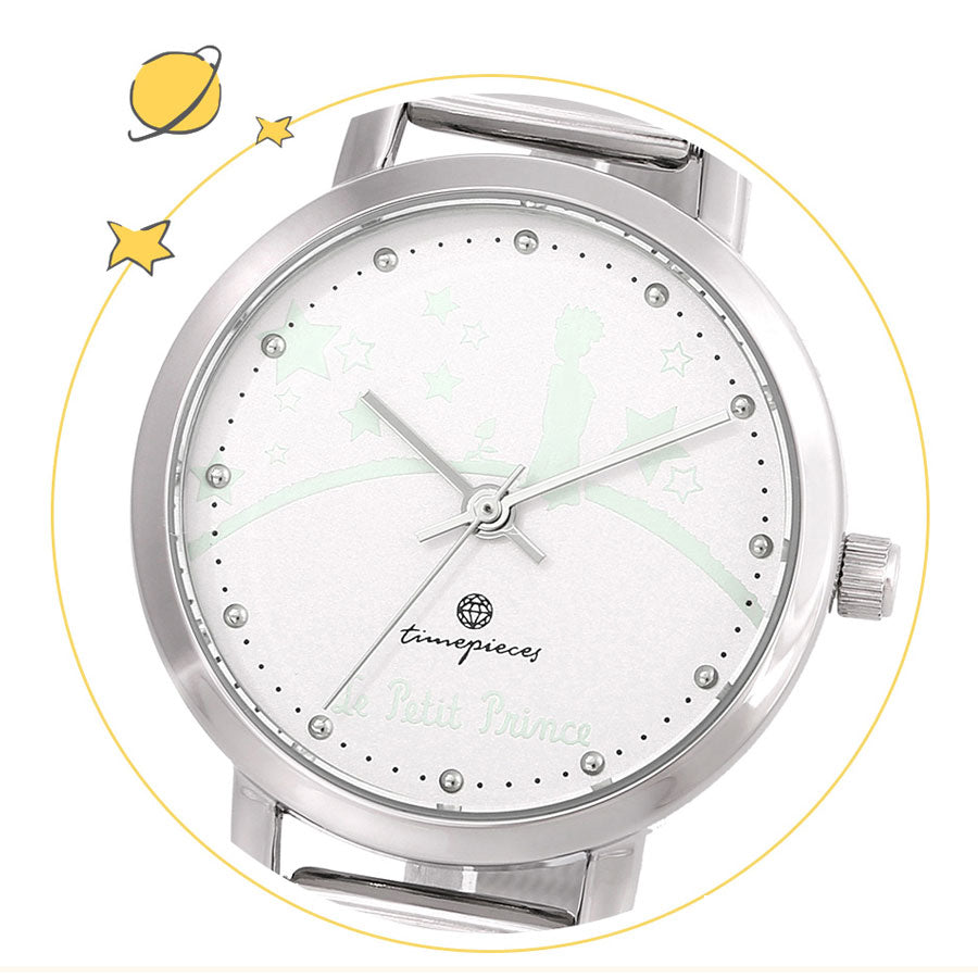 Le Petit Prince x OST - Le Petit Prince and Planet Silver Luminous Mesh Watch